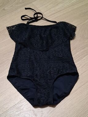 Gossip Girl Kids One-Piece Swimsuit in Black Lace